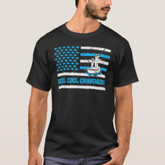 T-shirt Mens Reel Cool Grandaddy Usa Drapeau Pêche Grad