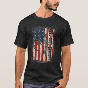 T-shirt Mens Reel Cool Grandpa American Flag Fishing Chris