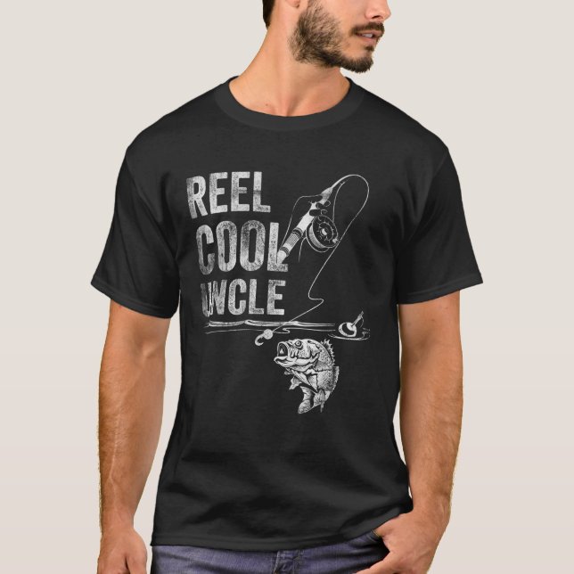 T-shirt Mens Reel Cool oncle poisson pêche père de jour Gi (Devant)