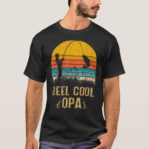 T-shirt Mens Reel Cool Opa Pêche Fun Fête des pères Fisher