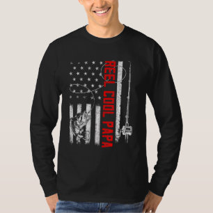 T-shirt Mens Reel Cool Papa American Flag Famille Pères D