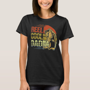 T-shirt Mens Reel Cool Papa Fête des pères Vintage Pêche P