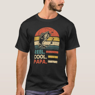 T-shirt Mens Reel Cool Papa Pêche Funny Poisson Vintage