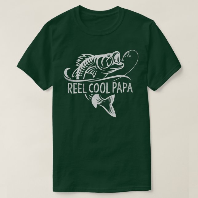 T-shirt Mens Reel Cool Papa Pêche Papa Cadeaux Fête des pè (Design devant)