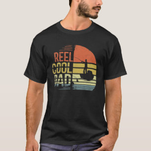 T-shirt Mens Reel Cool Papa Pêche Retro Vintage Sunset Fa