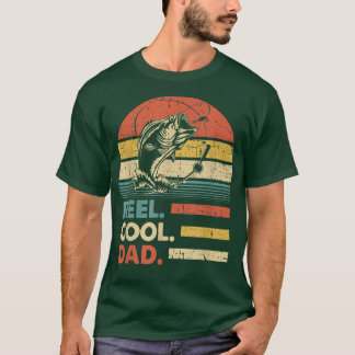 T-shirt Mens Reel Cool Papa Pêcher Poisson amusant Vintage