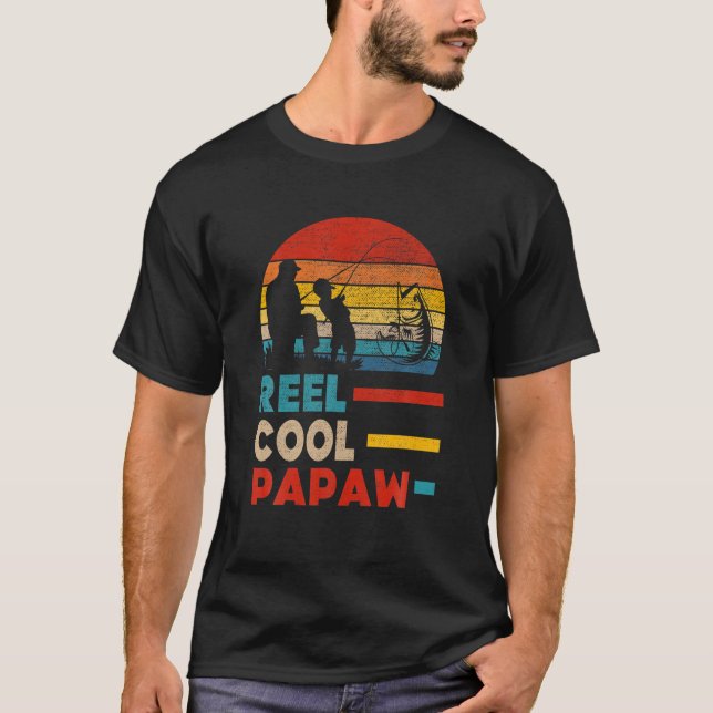 T-shirt Mens Reel Cool Papaw Pêcheur papa Père Day Gi (Devant)
