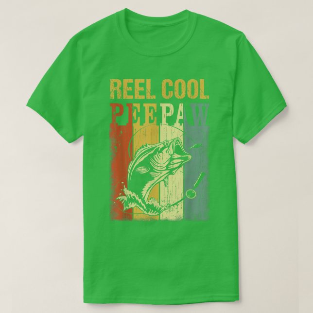 T-shirt Mens Reel Cool Peepaw Chemises de pêche, Fun Pères (Design devant)