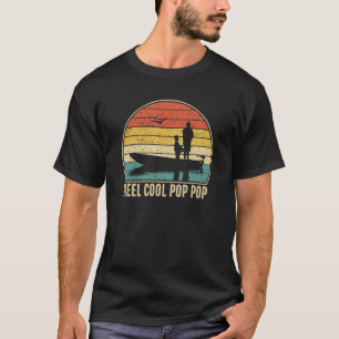 T-shirt Mens Reel Cool Pop Pop Pêche Poisson Vintage 1