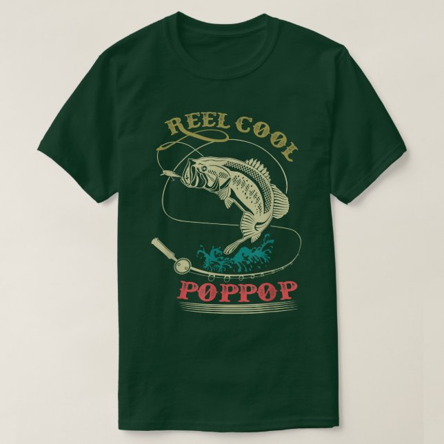 T-shirt Mens Reel Cool Pop Pop Pêche s Amusant Pêcheur Fa (Design devant)