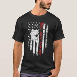 T-shirt Mens Reel Cool Pop Pop Shirt American Flag Fishing