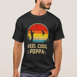 T-shirt Mens Reel Cool Poppa Pêche Amusants Fête des pères