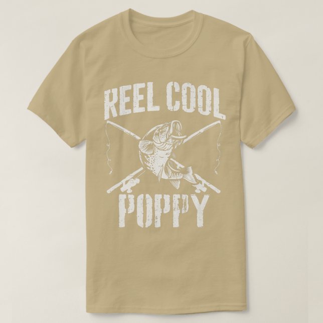 T-shirt Mens Reel Cool Poppy Pêche Fête des pères grand-pè (Design devant)