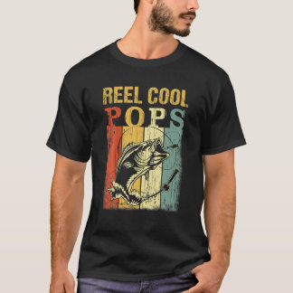 T-shirt Mens Reel Cool Pops Fête des pères de pêche Vintag