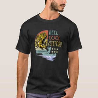 T-shirt Mens Reel Cool Stepdad Pêcheur Stepdad Père