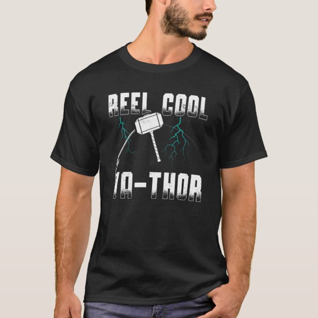 T-shirt Mens Reel Cool Va Thor Cool Viking Angler Père (Devant)