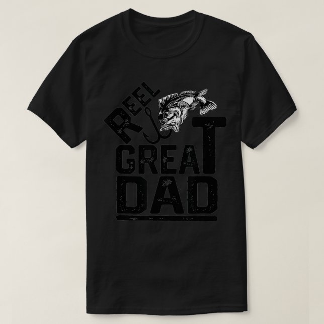 T-shirt Mens Reel Great Papa Funny Fête des pères Pêche (Design devant)
