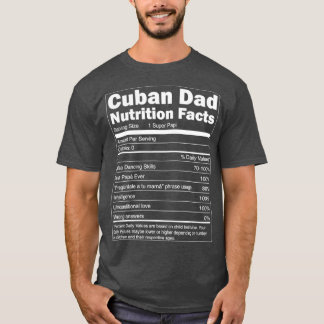 T-shirt Mens Regalo para Papa Nutrition Facts Funky Cubain
