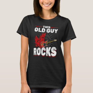 T-shirt Mens Retraité Basse Guitariste Musique Baid Retire