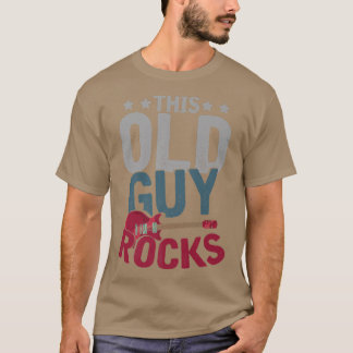 T-shirt Mens Retraité Guitariste Rock Musique Guitare Joue