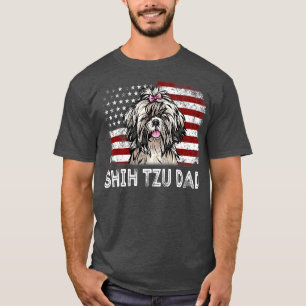 T-shirt Mens Retro 4 juillet Shih Tzu Vintage Amérique
