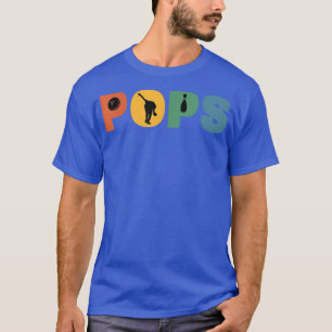 T-shirt Mens Retro Bowling Grand-pa Bowling Pops Grandfae