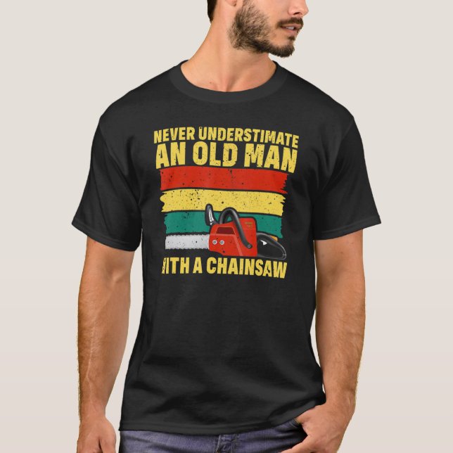 T-shirt Mens Retro Chainsaw Arboriste Lumberjack Logger Da (Devant)