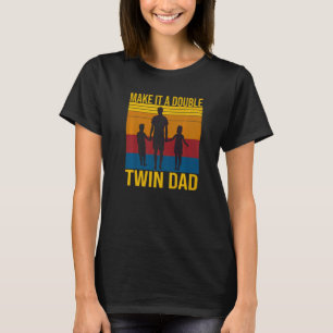 T-shirt Mens Retro En Faire Un Double Twin Papa Vintage