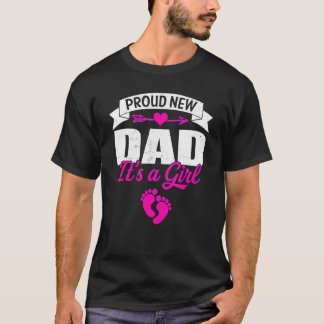 T-shirt Mens Retro Famille Fière Nouveau Papa C'est une fi
