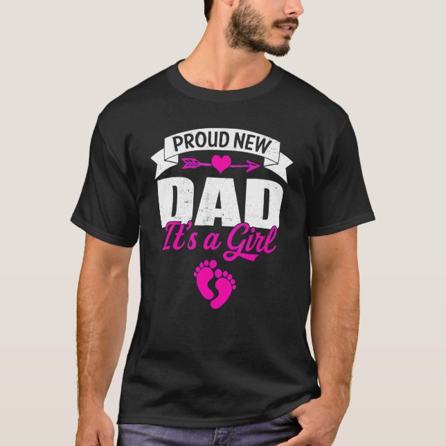 T-shirt Mens Retro Famille Fière Nouveau Papa C'est une fi (Devant)