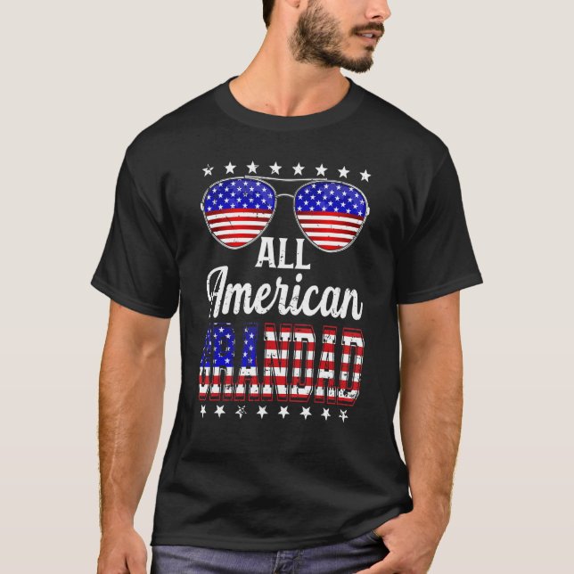 T-shirt Mens Retro Fête des pères All American Grand Us Fl (Devant)