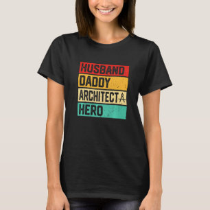 T-shirt Mens Retro Mari Papa Architecte Héros Père D
