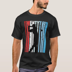 T-shirt Mens Retro Mens 22e Golf Joueur d'anniversaire Vin