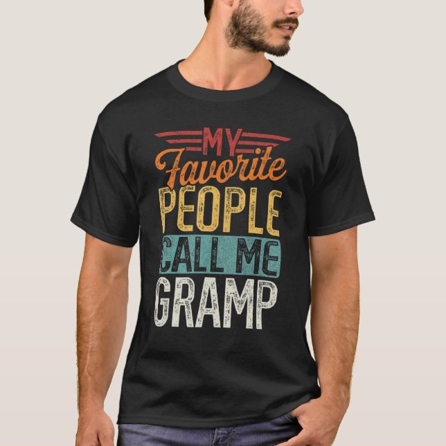 T-shirt Mens Retro Mes Favoris Les gens m'appellent Gramp  (Devant)