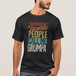 T-shirt Mens Retro Mes Gens Favoris M'Appelent Grumpa Fath