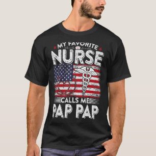 T-shirt Mens Retro Mon Infirmière Préférée M'Appelle Pap P