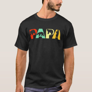 T-shirt Mens Retro Ours Papa Papa Papa Ours Père