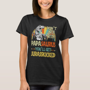 T-shirt Mens Retro Papasaurus Dinosaur Rex Père Vintage