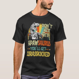T-shirt Mens Retro Papawsaurus Dinosaur Rex Père Vintage