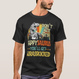 T-shirt Mens Retro Pappysaurus Dinosaur Rex Père Vintage