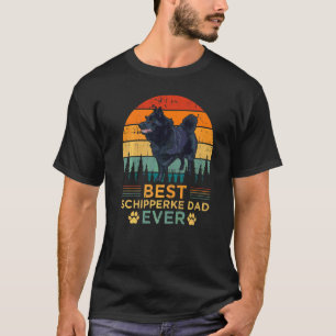 T-shirt Mens Retro Style Best Schipperke Papa Ever Père