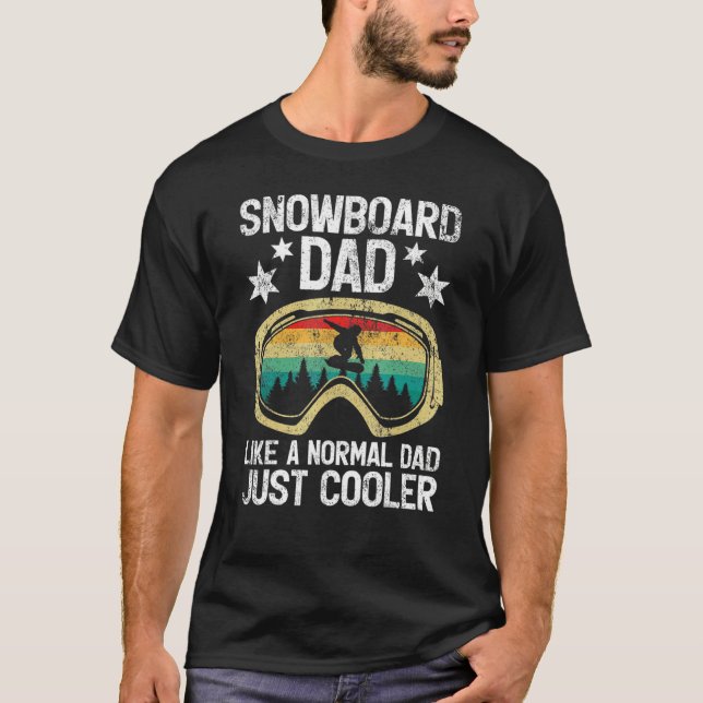 T-shirt Mens Retro Style Snowboarding Papa Like A Regular  (Devant)