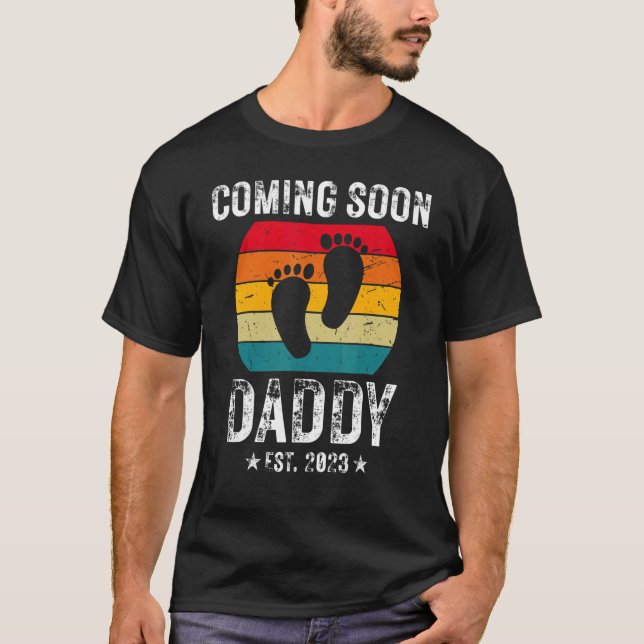 T-shirt Mens Retro Sunset Bientôt Daddy 2023 Premier Tim (Devant)