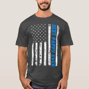 T-shirt Mens Retro US Best Pappy Jamais 4 juillet Père