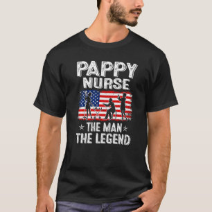 T-shirt Mens Retro Us Fête des pères Drapeau Pappy Nurse L