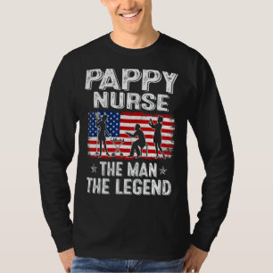 T-shirt Mens Retro Us Fête des pères Drapeau Pappy Nurse L