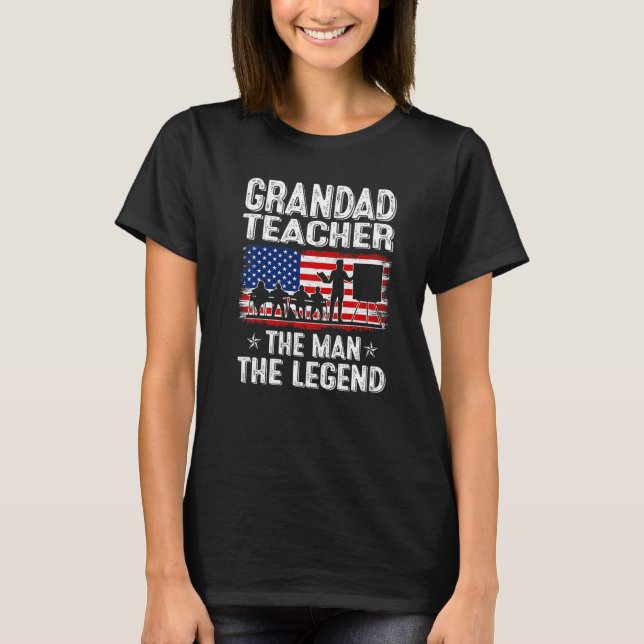 T-shirt Mens Retro Us Flag Father's Day Grandad Teacher Th (Devant)