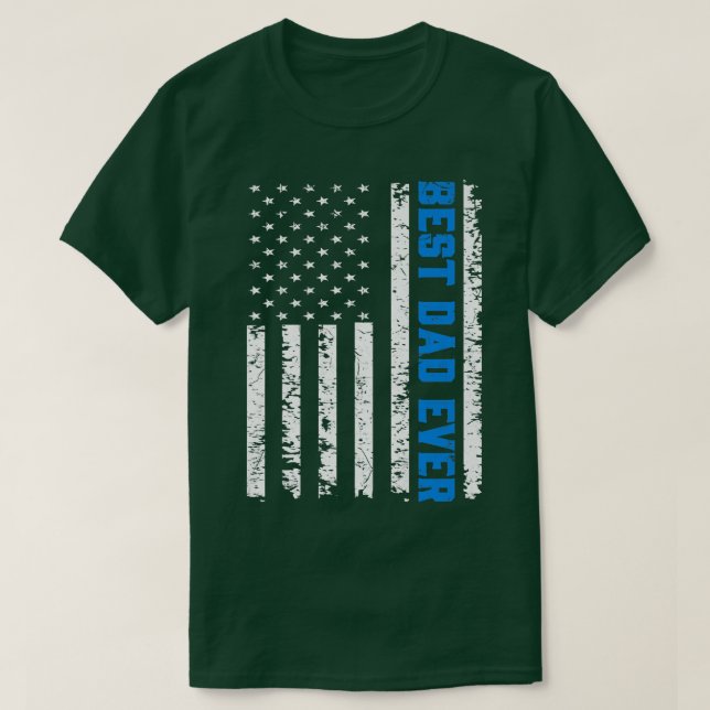T-shirt Mens Retro US Meilleur papa 4 juillet jamais père  (Design devant)