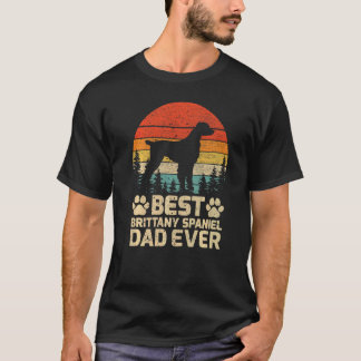 T-shirt Mens Retro Vintage Best Brittany Espagnol Papa Jam