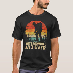 T-shirt Mens Retro Vintage Best Broomball Papa Ever Père